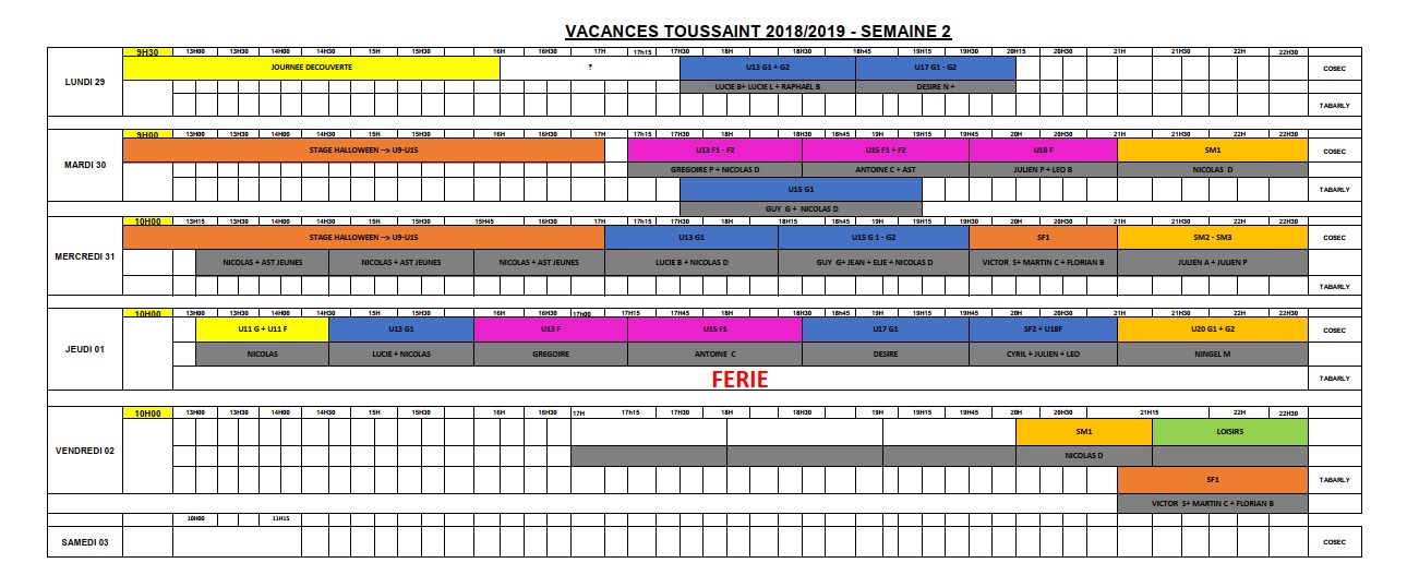 Toussaint semaine 2